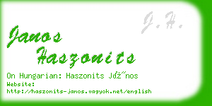 janos haszonits business card